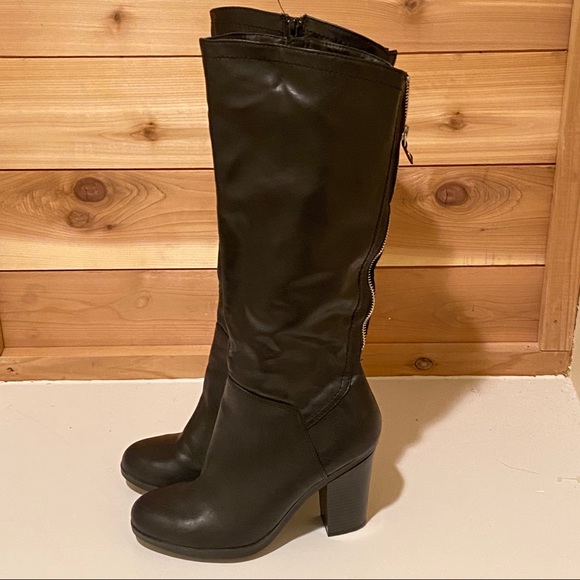 Style & Co. Shoes - Style & Co Istella Faux Leather Knee Boots Black 9